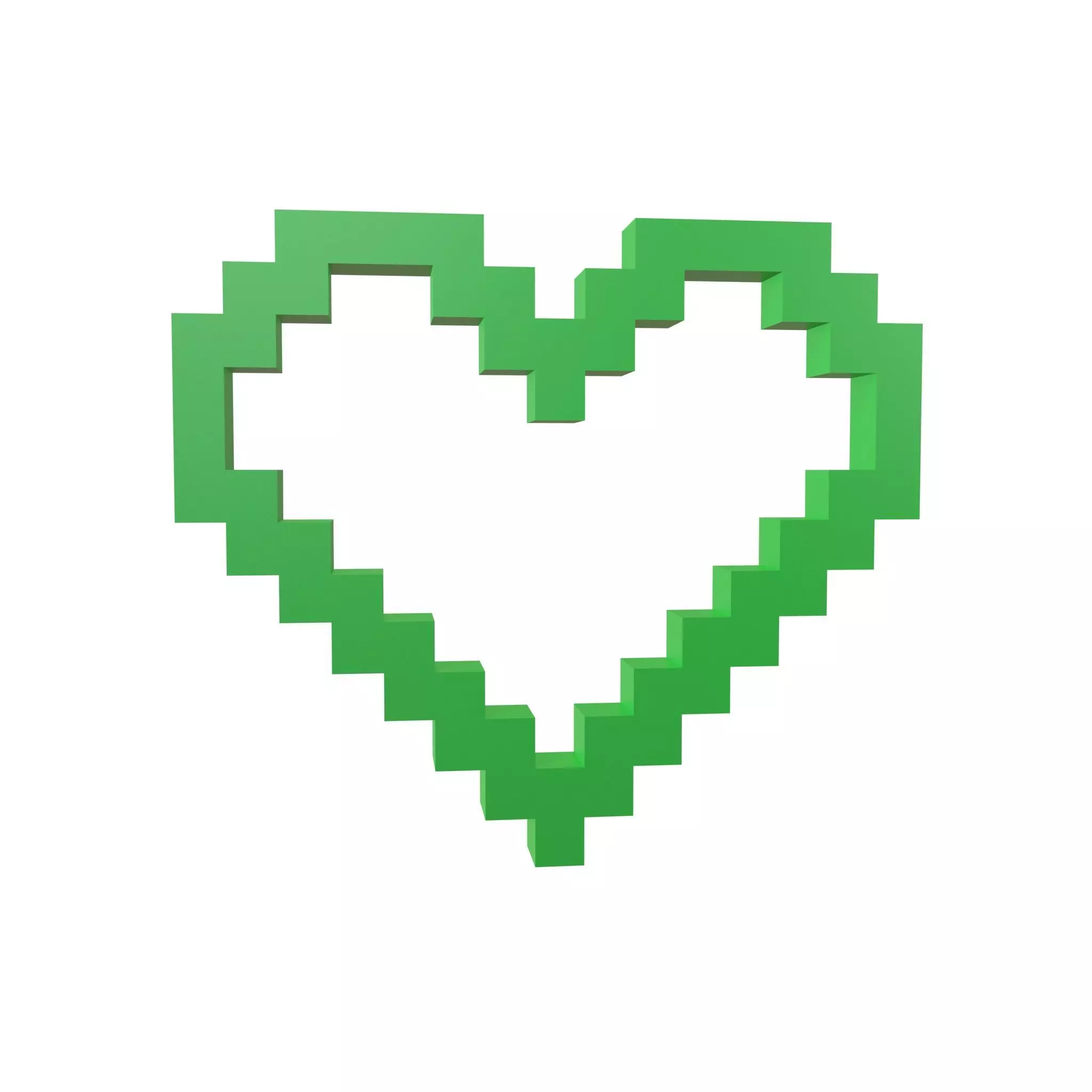 Pixel Heart v3 004 Low-poly 3D model_0