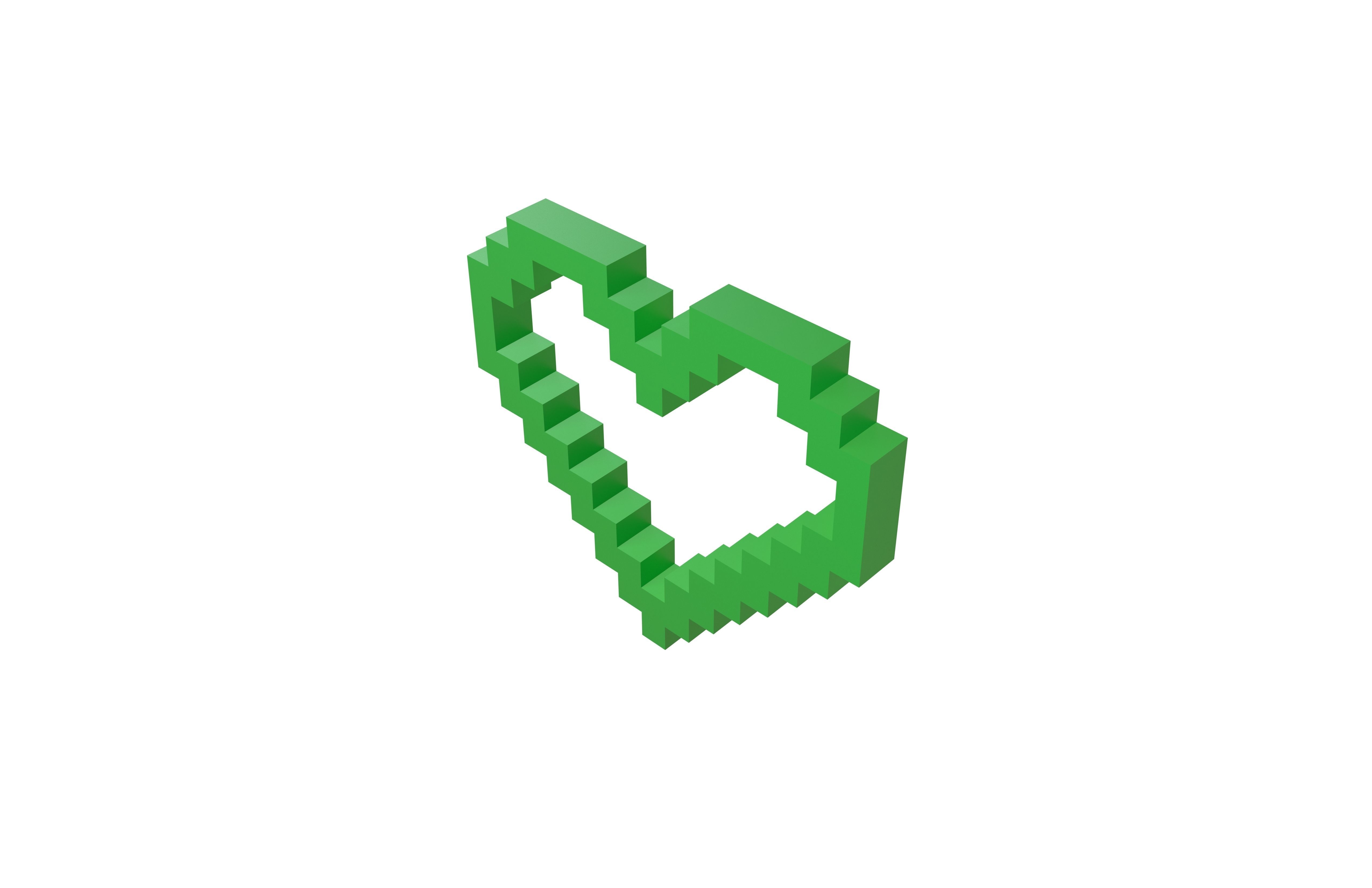 Pixel Heart v3 004 Low-poly 3D model_2