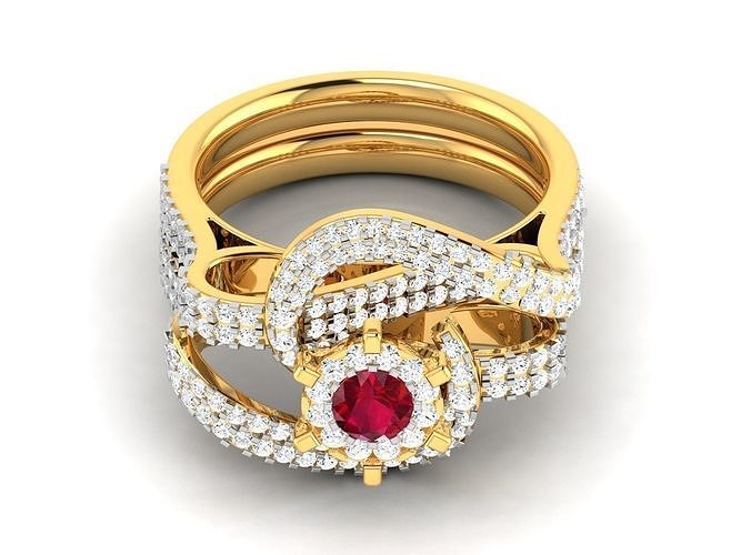 Solitaire Women Ring 3dm STL OBJ FBX Render Detail 3D print model