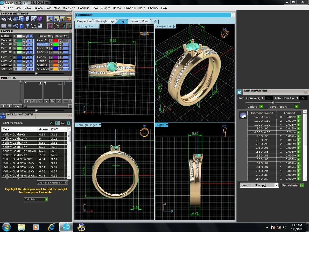 Women Ring 3dm STL OBJ FBX Render Details 3D print model_9
