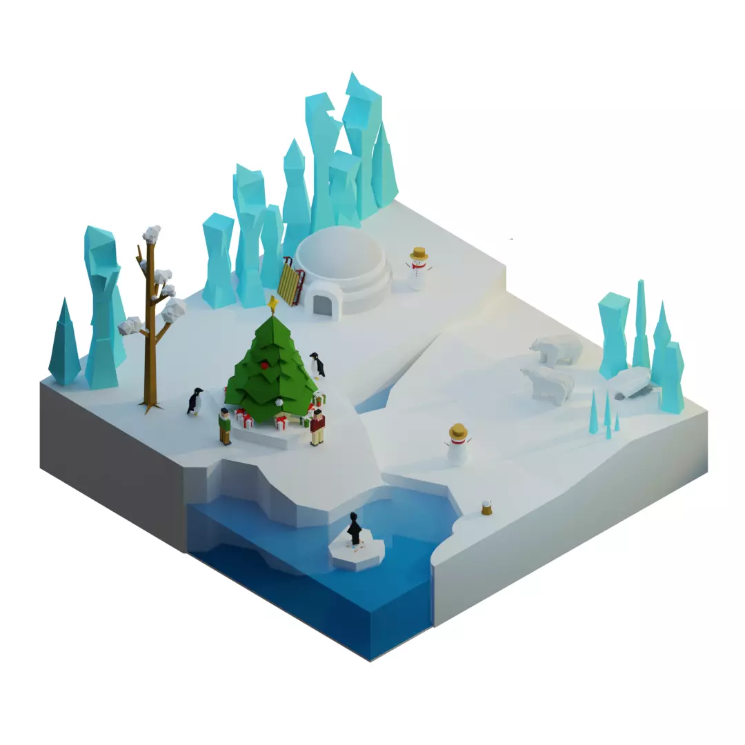 world of ice and snow Free 3D model
