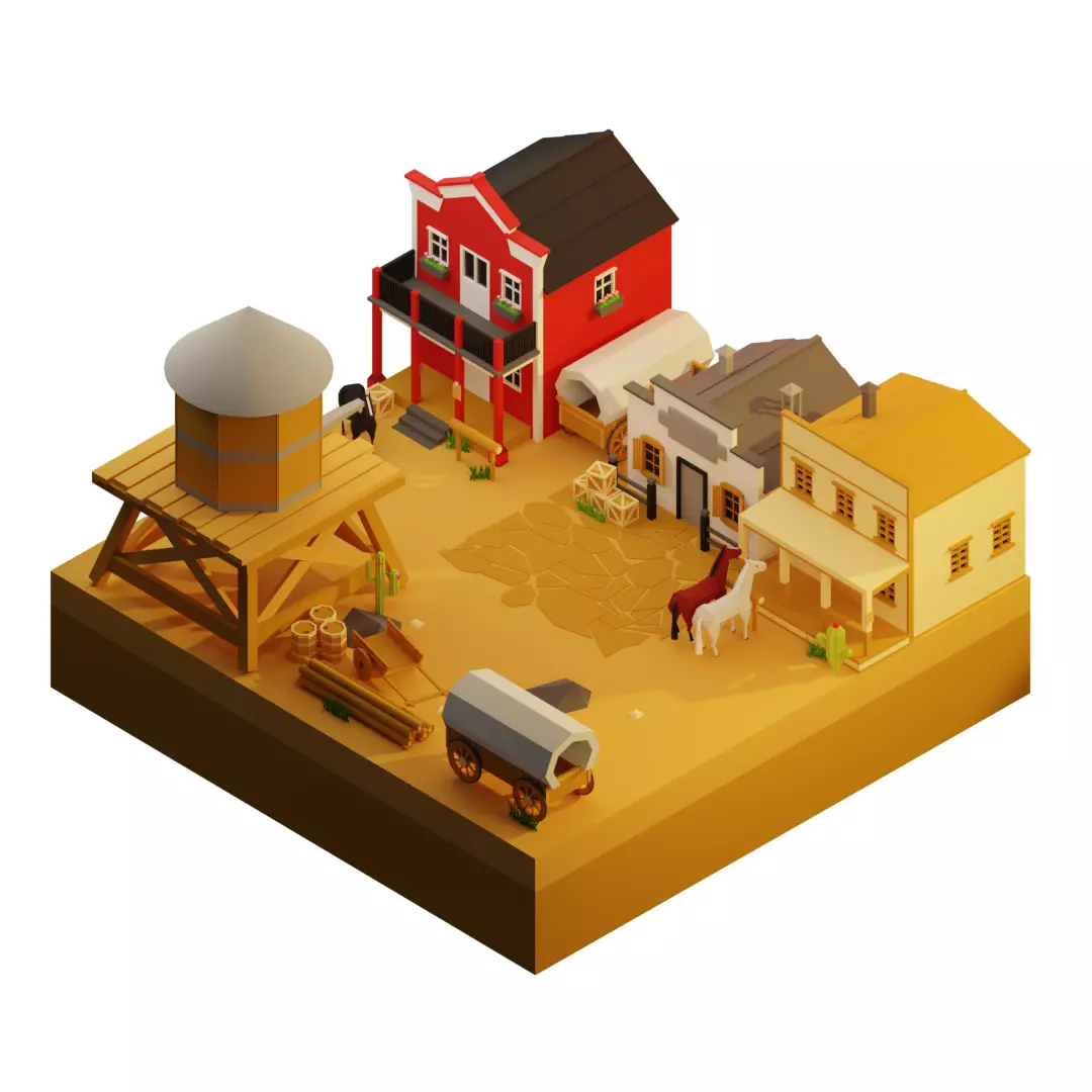Agricultural town Free 3D model