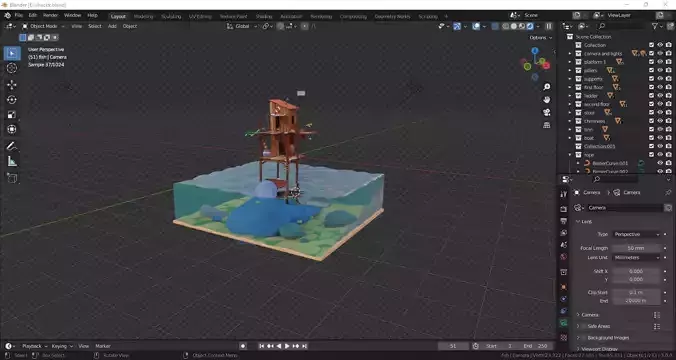 A lowpoly sea side shack