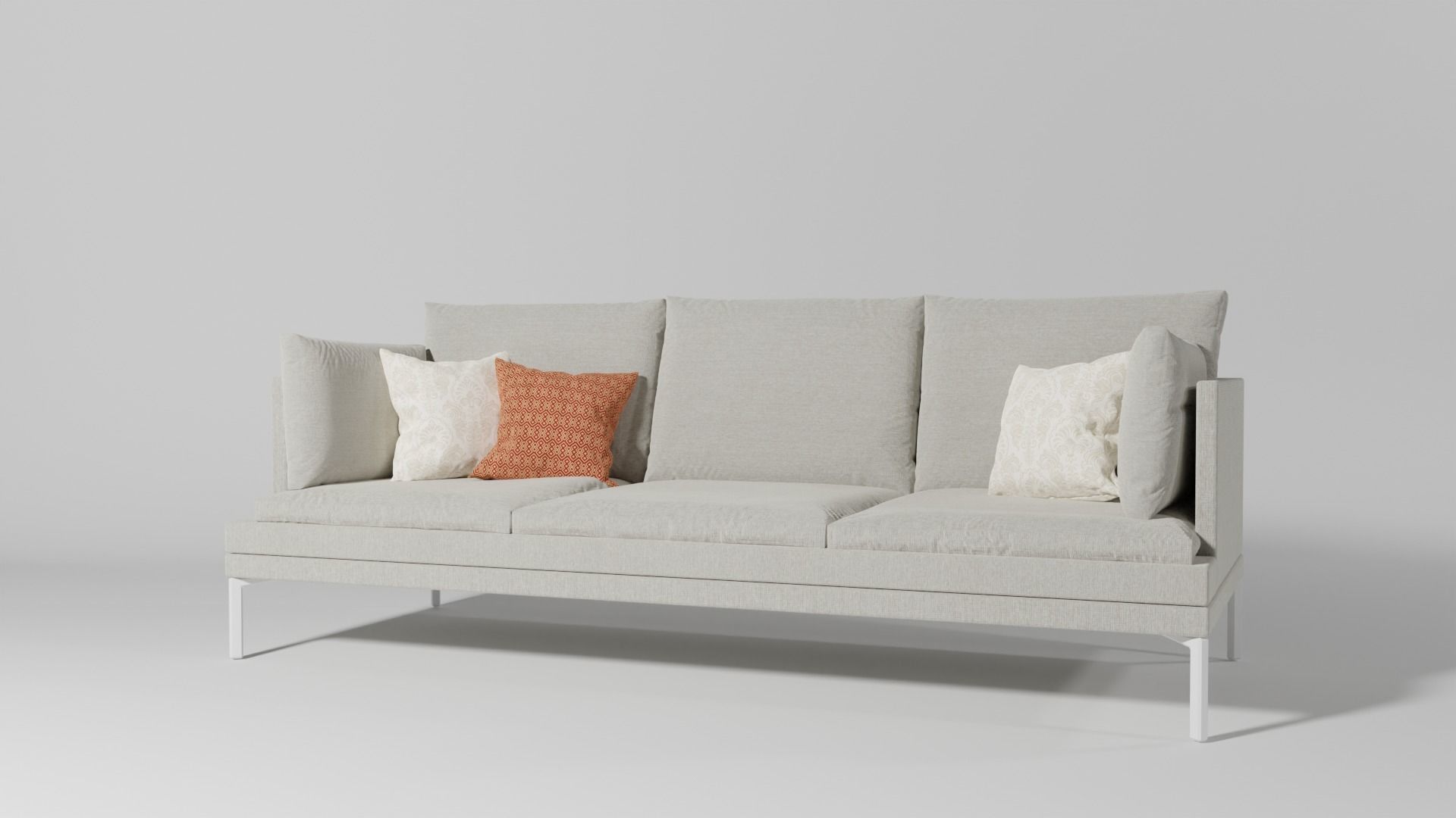 A photorealistic couch  Low-poly 3D model_1