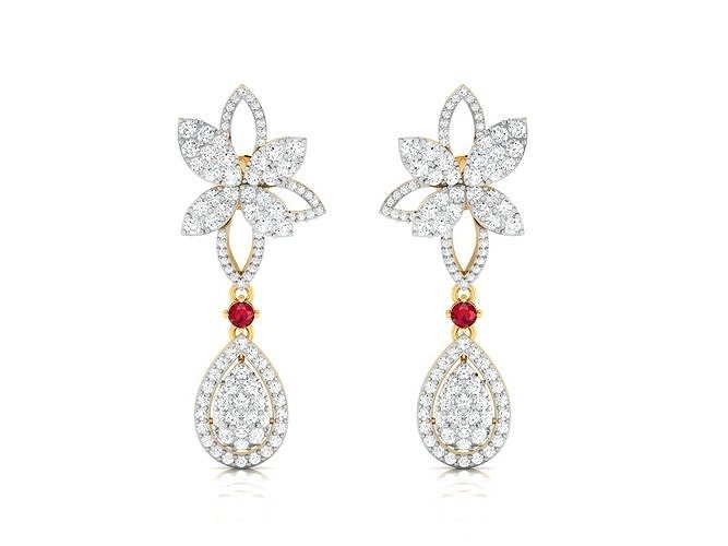 Women Long Earring 3dm STL OBJ FBX Render Details 3D print model