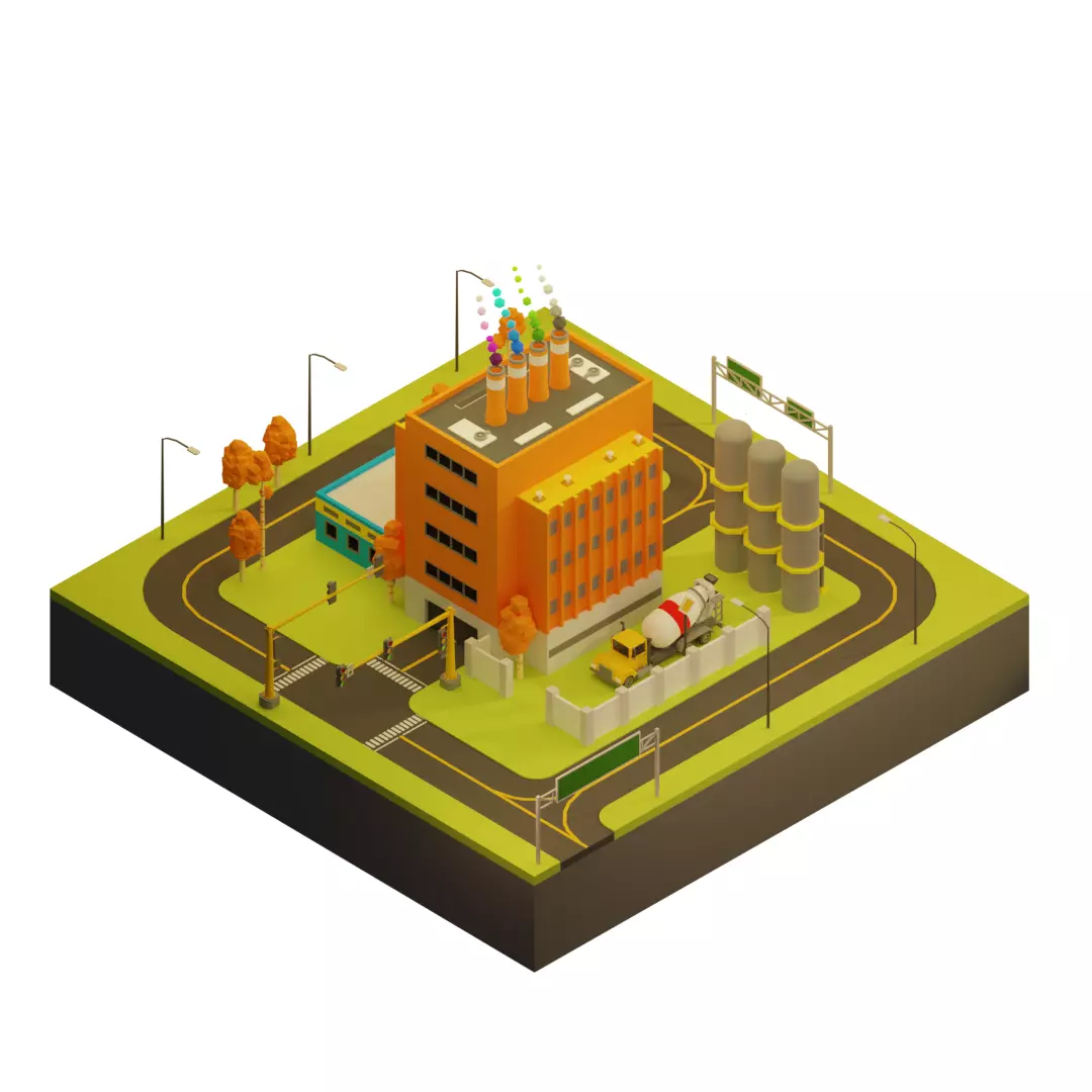 Industrial town Free 3D model