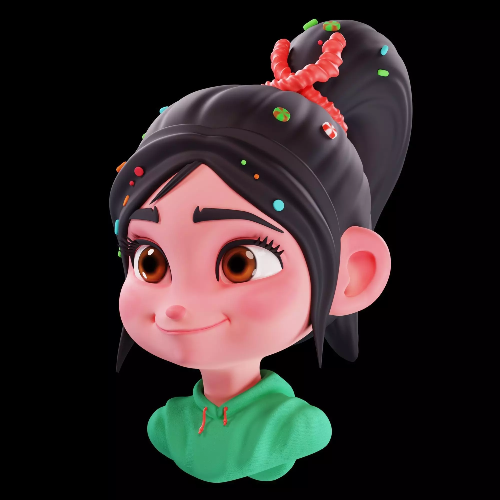 Vanellope von Schweetz Head Sculpt 3D model