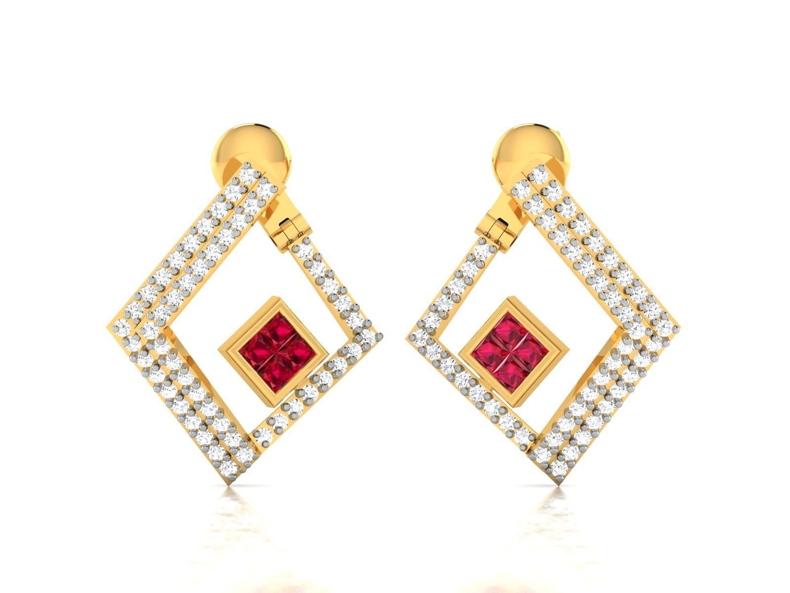 Women Long Earring 3dm STL OBJ FBX Render Details 3D print model_3