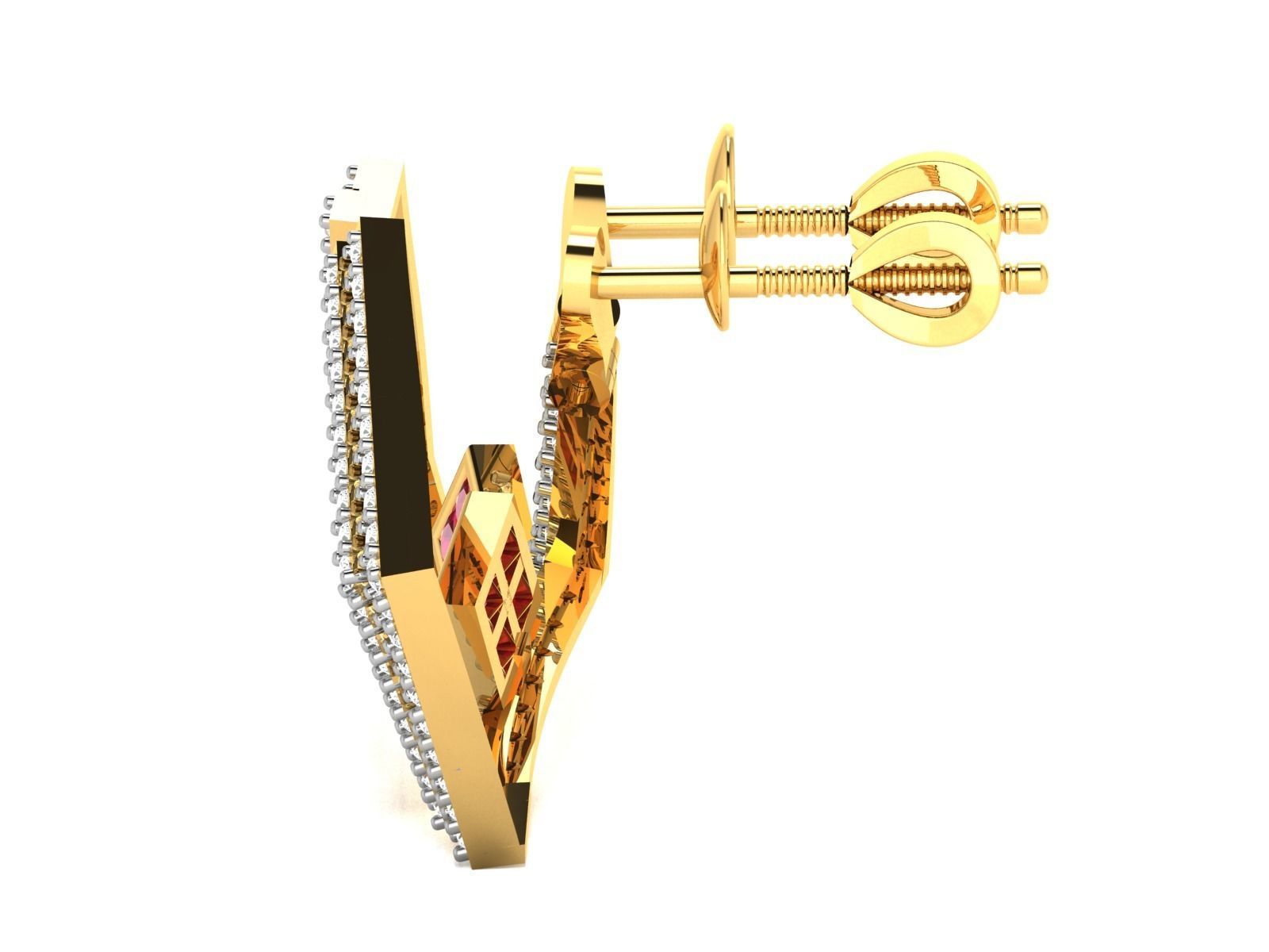 Women Long Earring 3dm STL OBJ FBX Render Details 3D print model_5