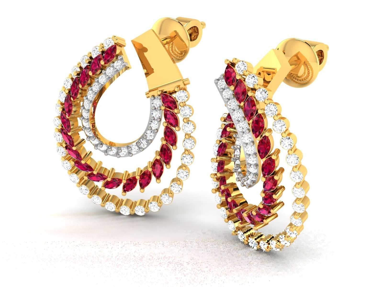 Women Long Earring 3dm STL OBJ FBX Render Details 3D print model_2