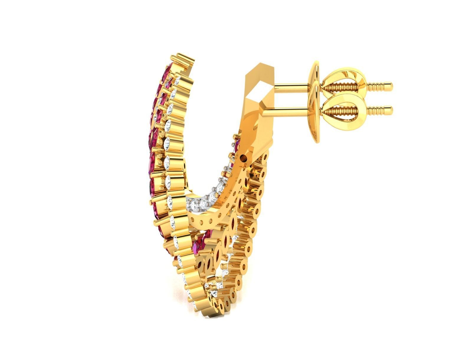 Women Long Earring 3dm STL OBJ FBX Render Details 3D print model_5