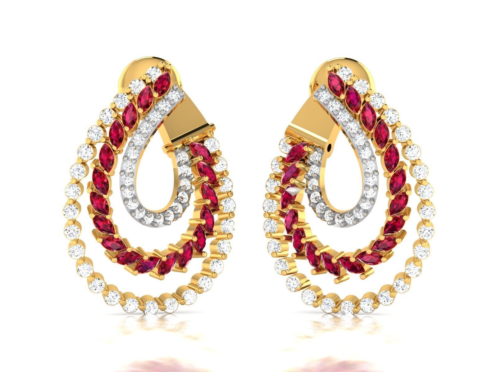 Women Long Earring 3dm STL OBJ FBX Render Details 3D print model_3