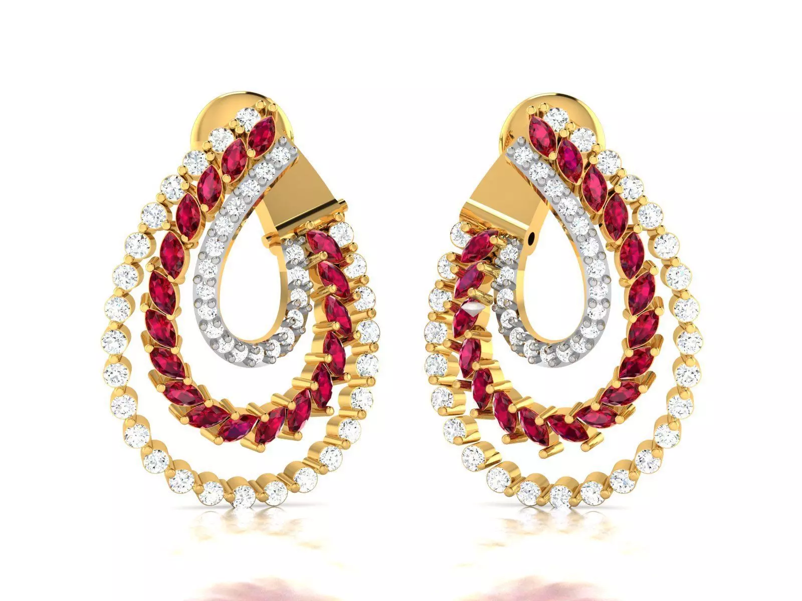 Women Long Earring 3dm STL OBJ FBX Render Details 3D print model_0