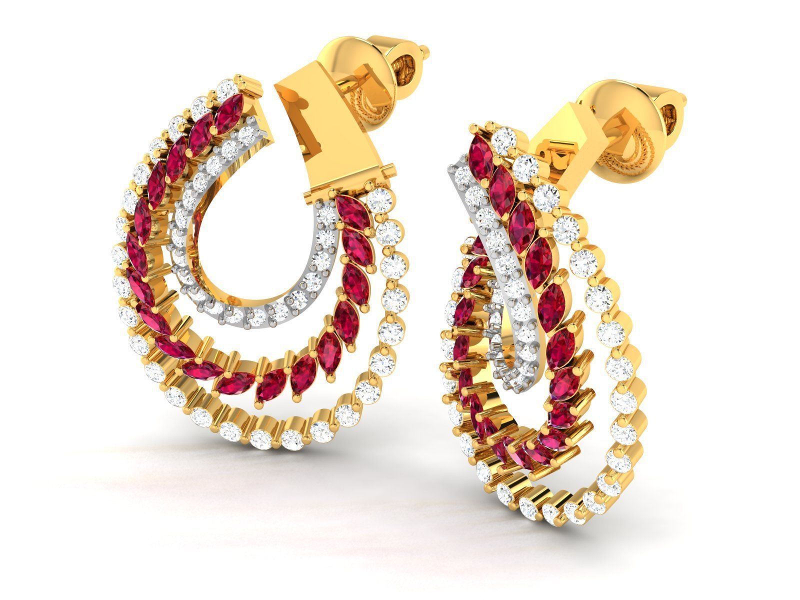 Women Long Earring 3dm STL OBJ FBX Render Details 3D print model_1