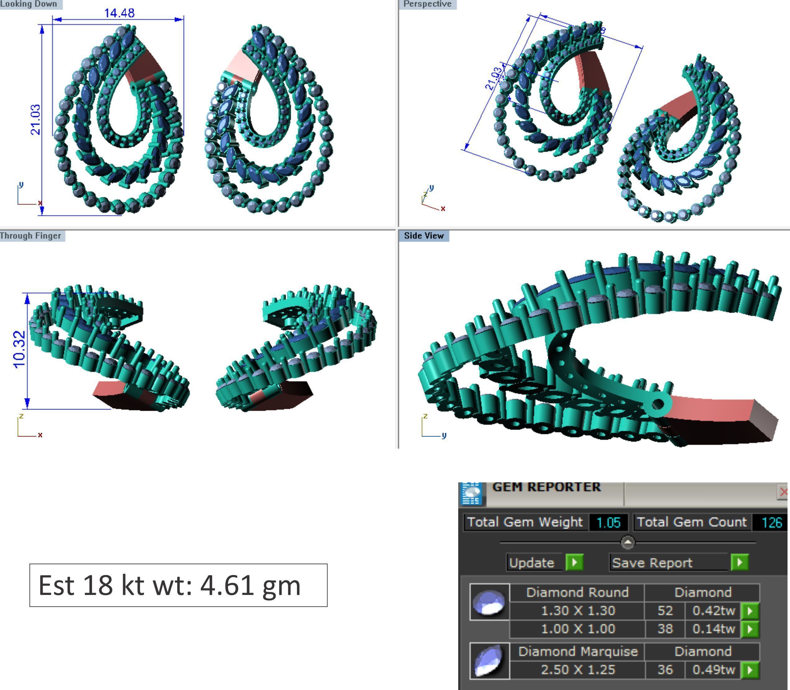Women Long Earring 3dm STL OBJ FBX Render Details 3D print model_6