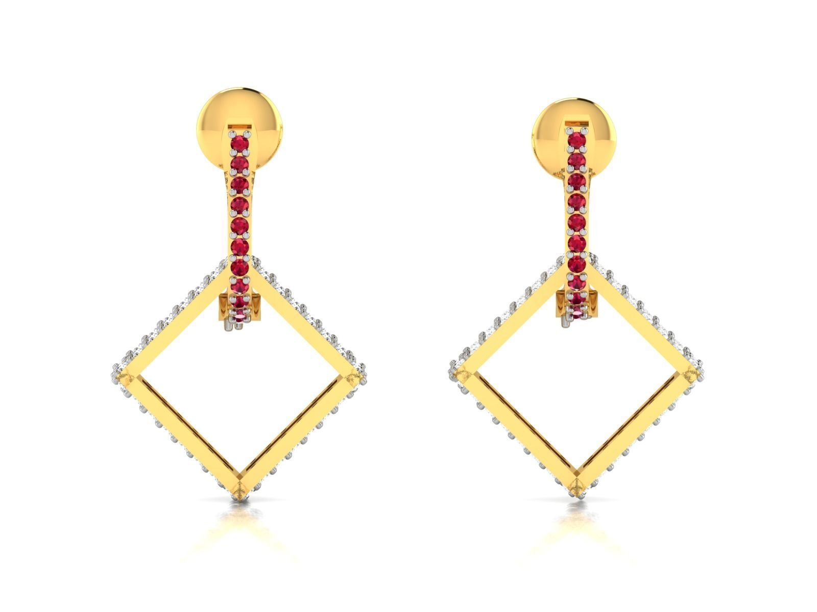 Women Long Earring 3dm STL OBJ FBX Render Details 3D print model_3