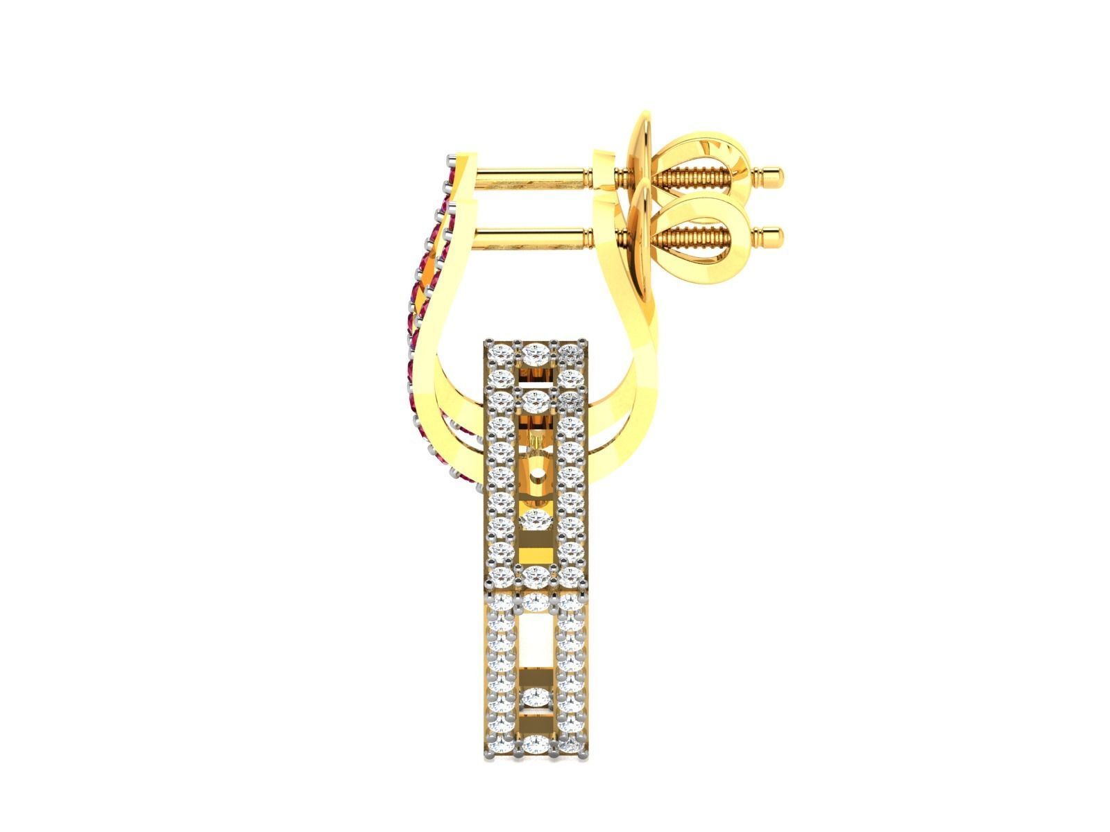 Women Long Earring 3dm STL OBJ FBX Render Details 3D print model_5