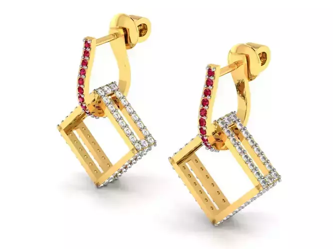 Women Long Earring 3dm STL OBJ FBX Render Details 3D print model