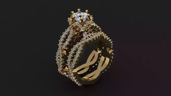 Diamond Wedding Ring and Band 