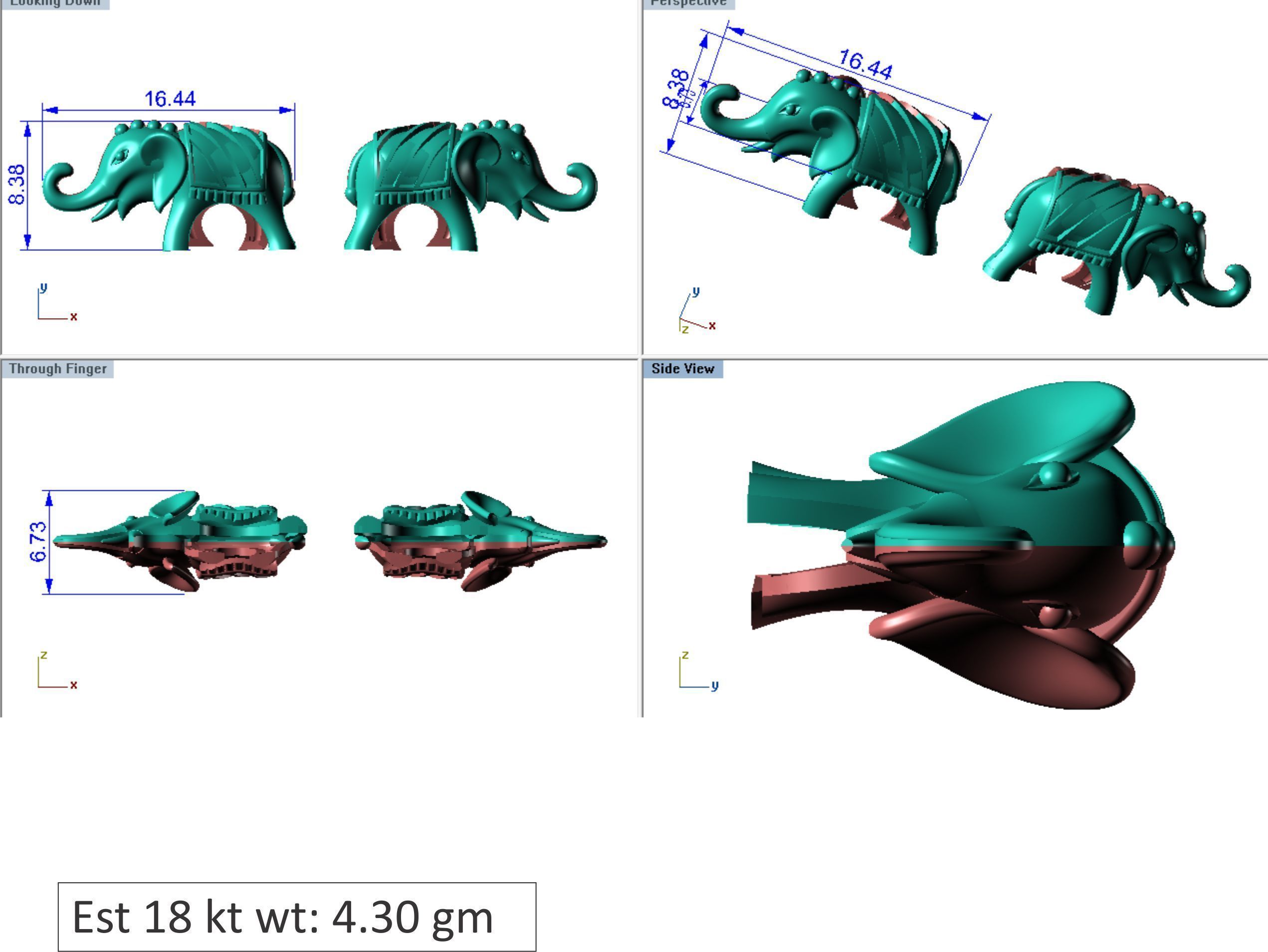 Elephant Earring 3dm STL OBJ FBX Render Details 3D print model_6