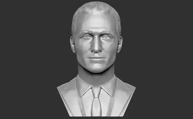 Matthew McConaughey bust for 3D printing 3D print model