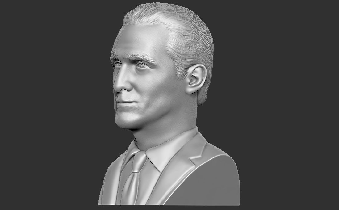 Matthew McConaughey bust for 3D printing 3D print model_3