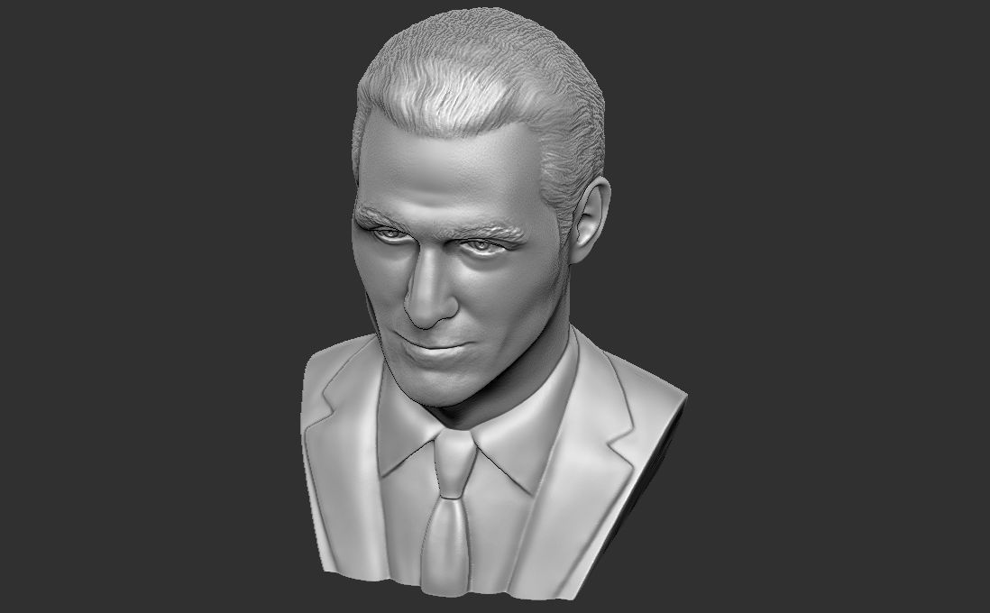Matthew McConaughey bust for 3D printing 3D print model_19