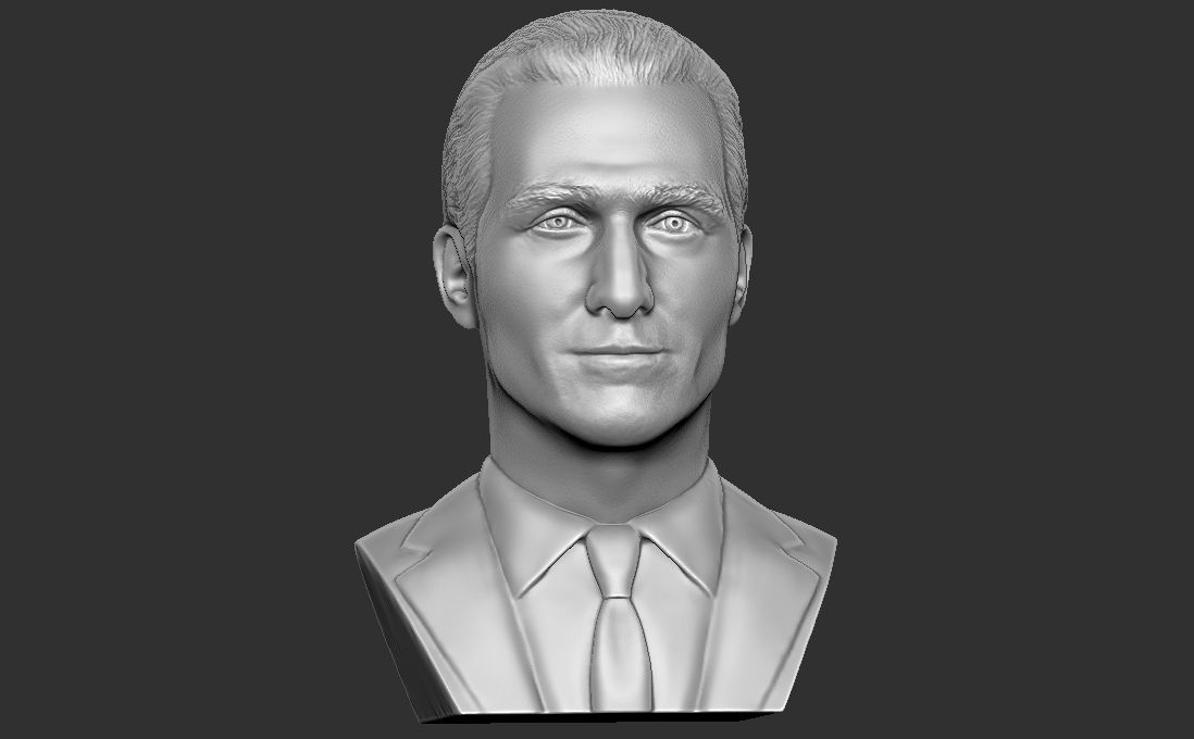 Matthew McConaughey bust for 3D printing 3D print model_11