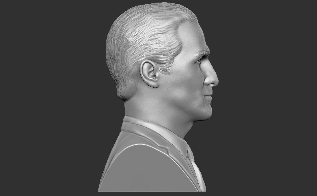 Matthew McConaughey bust for 3D printing 3D print model_8