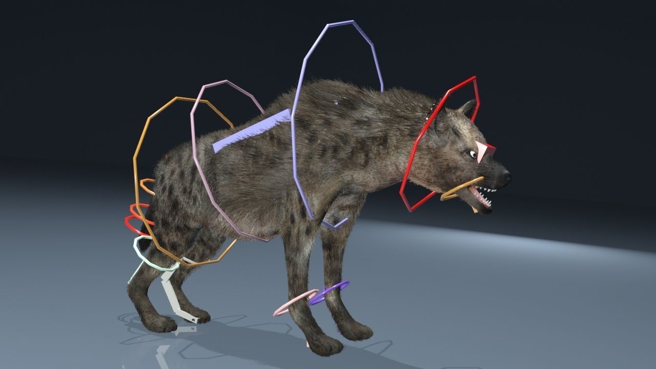 This is a low-polygonal model of hyenas 3D model_6