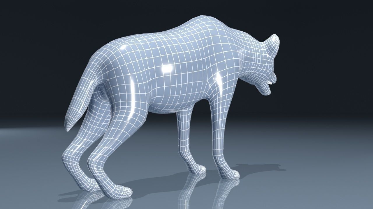 This is a low-polygonal model of hyenas 3D model_2