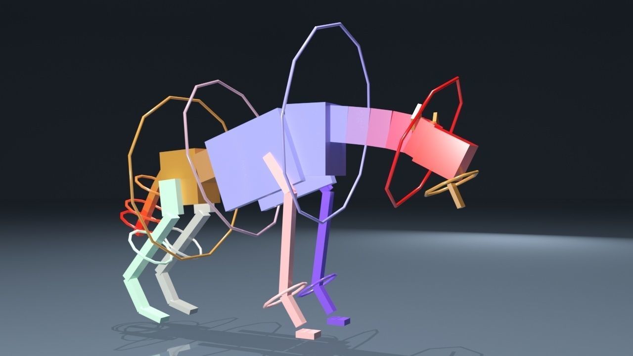 This is a low-polygonal model of hyenas 3D model_7