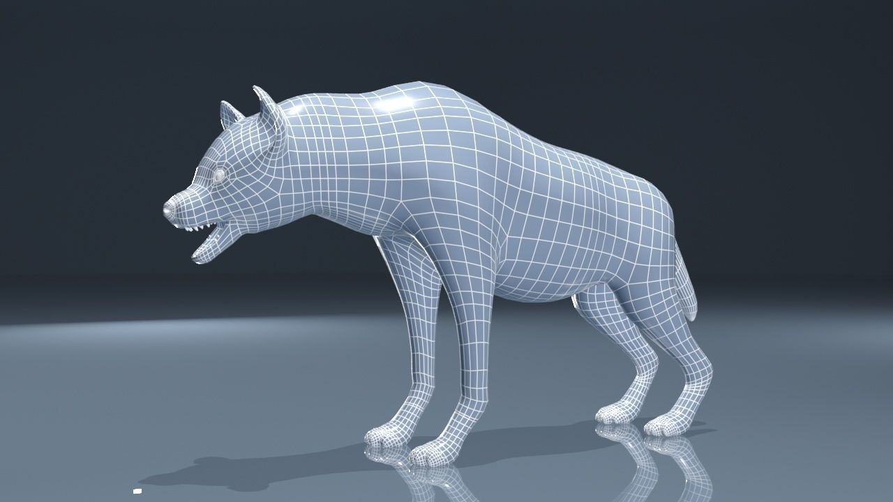This is a low-polygonal model of hyenas 3D model_5
