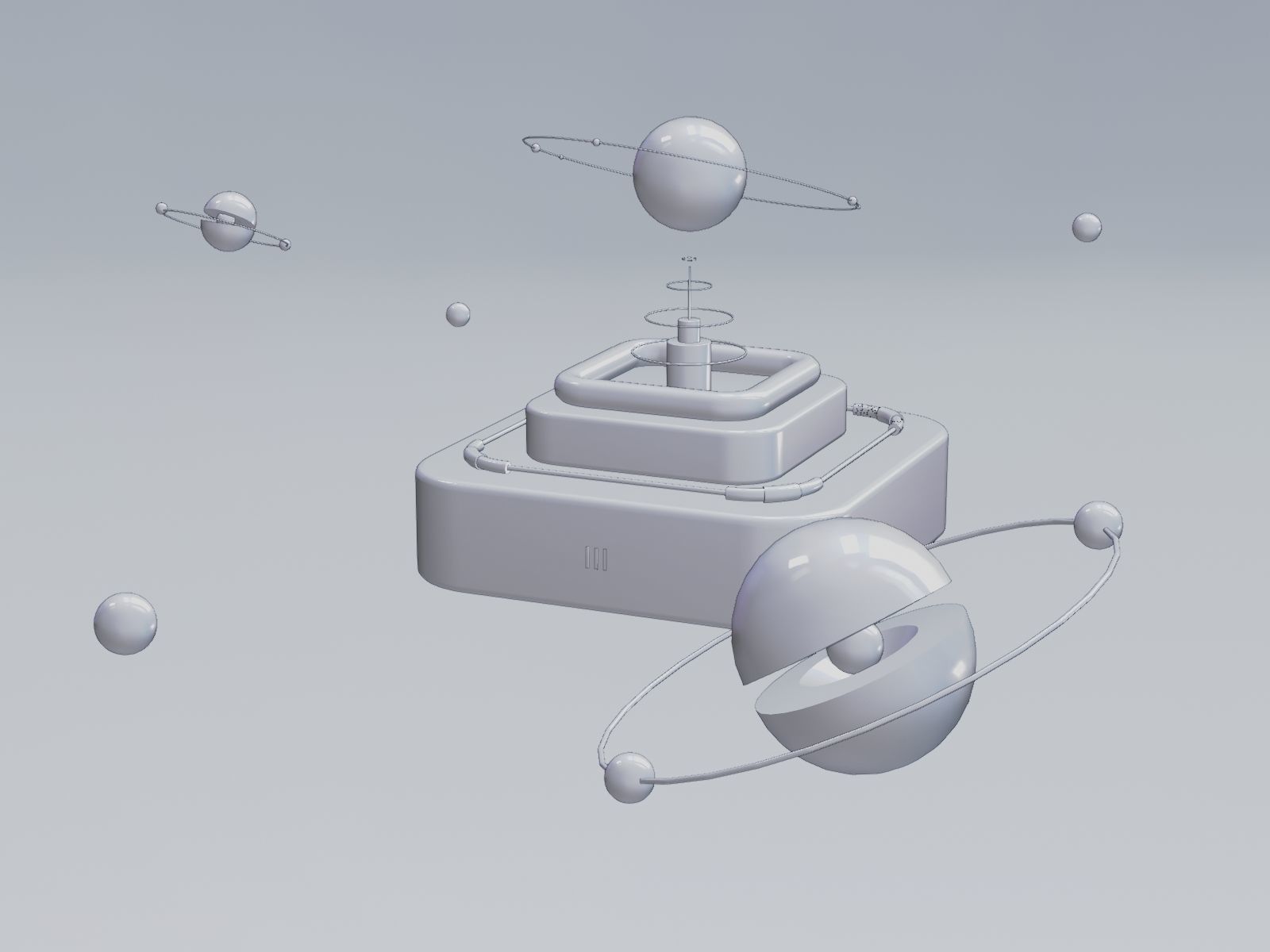 Artificial intelligence UI  concept design  for Blender model Low-poly 3D model_4
