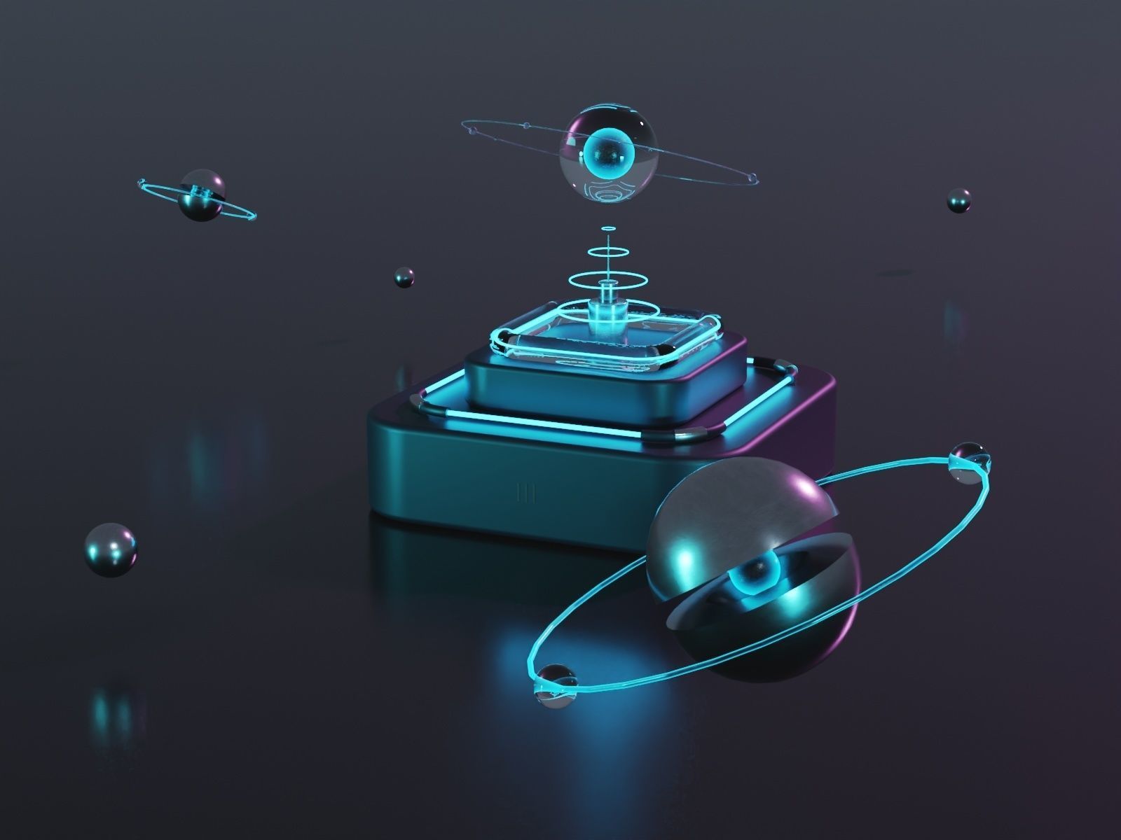 Artificial intelligence UI  concept design  for Blender model Low-poly 3D model_1