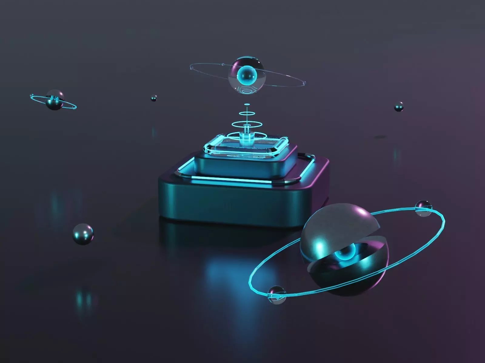 Artificial intelligence UI  concept design  for Blender model Low-poly 3D model_0