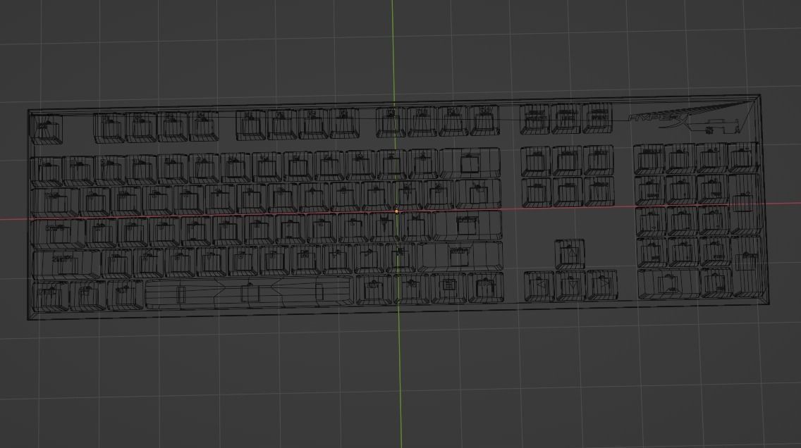 3D HyperX keyboard lowpoly model Low-poly 3D model_2