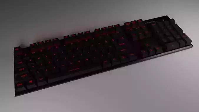3D HyperX keyboard lowpoly model