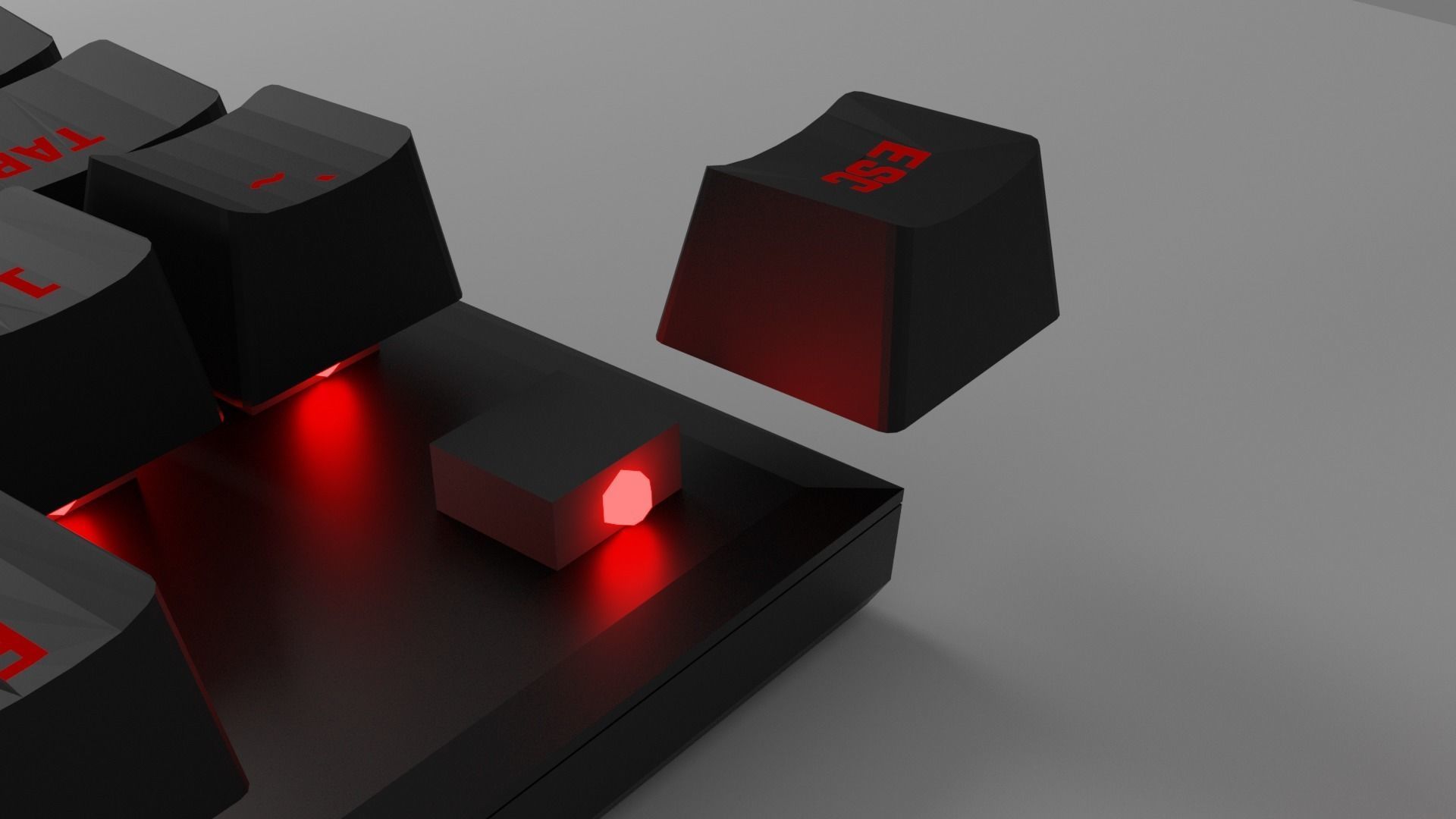 3D HyperX keyboard lowpoly model Low-poly 3D model_12