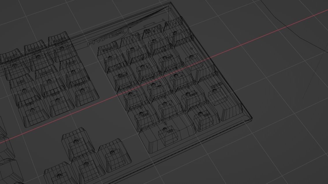 3D HyperX keyboard lowpoly model Low-poly 3D model_6