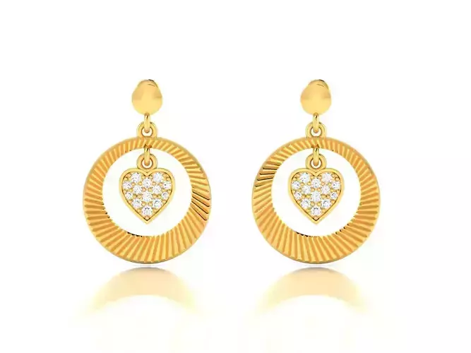 Women Heart Earring 3dm STL OBJ FBX Render Details 3D print model