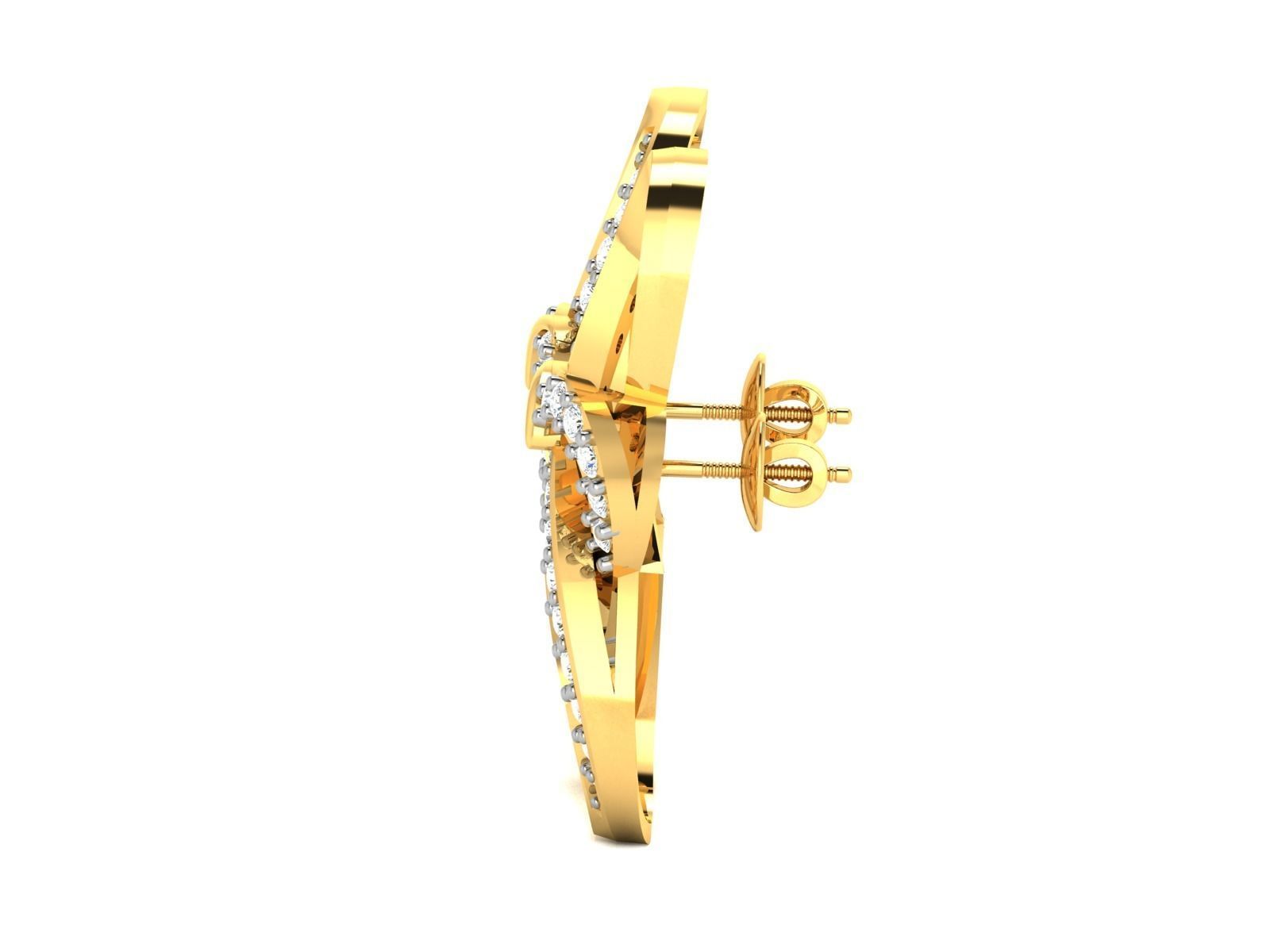 Women Heart Earring 3dm STL OBJ FBX Render Details 3D print model_4