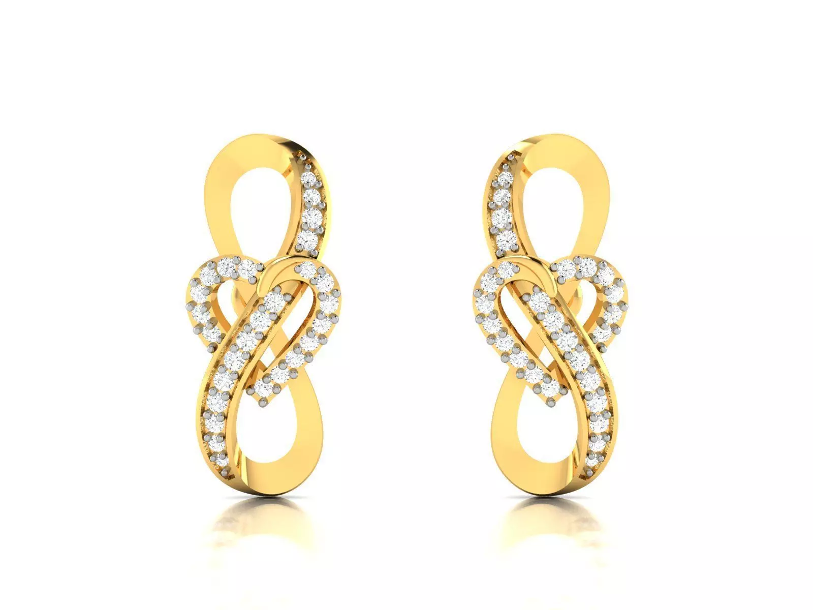 Women Heart Earring 3dm STL OBJ FBX Render Details 3D print model_0