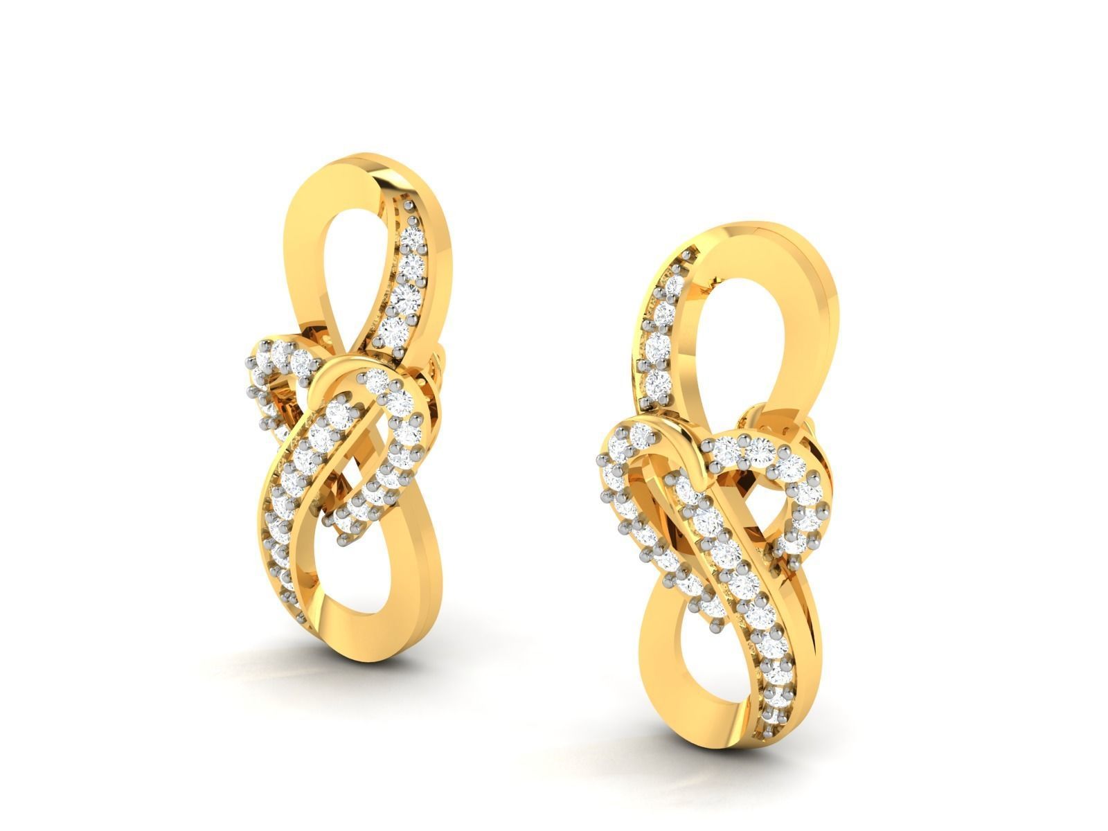 Women Heart Earring 3dm STL OBJ FBX Render Details 3D print model_1