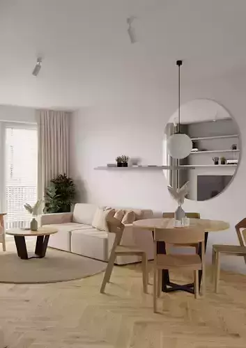Modern Interior Design Flat Apartament scene 003 3D model