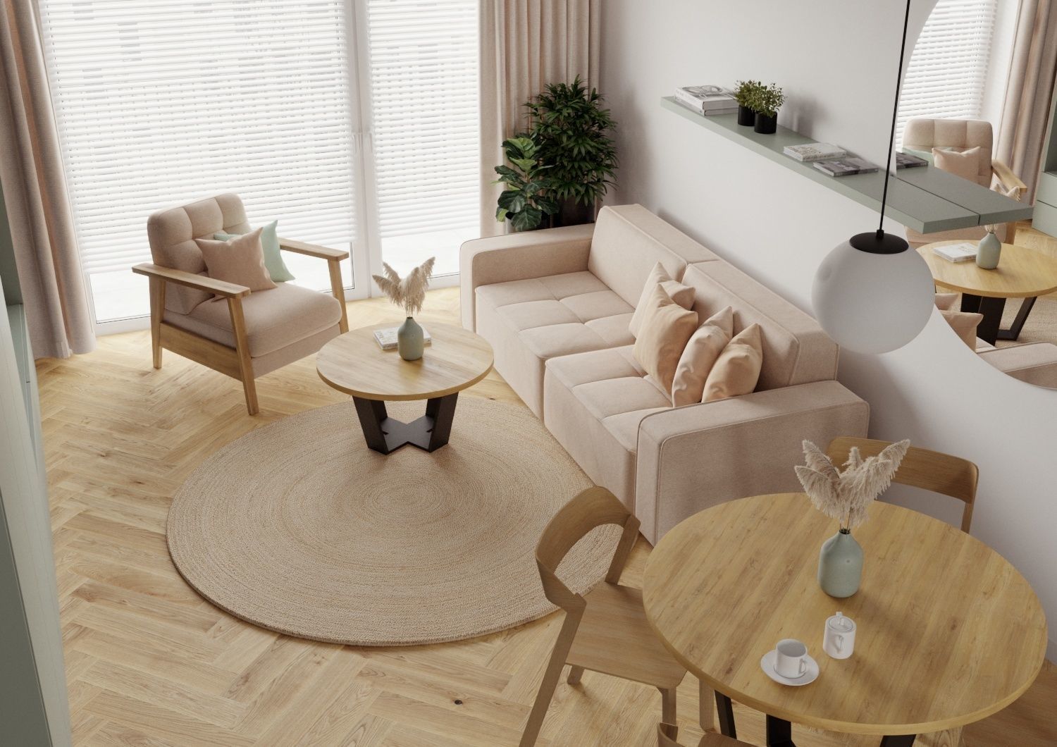 Modern Interior Design Flat Apartament scene 003 3D model_1