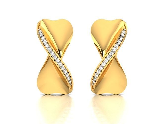 Women Heart Earring 3dm STL OBJ FBX Render Details 3D print model
