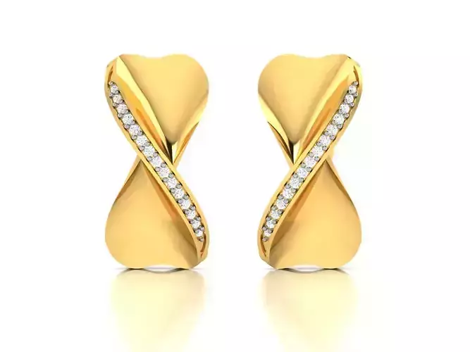 Women Heart Earring 3dm STL OBJ FBX Render Details 3D print model