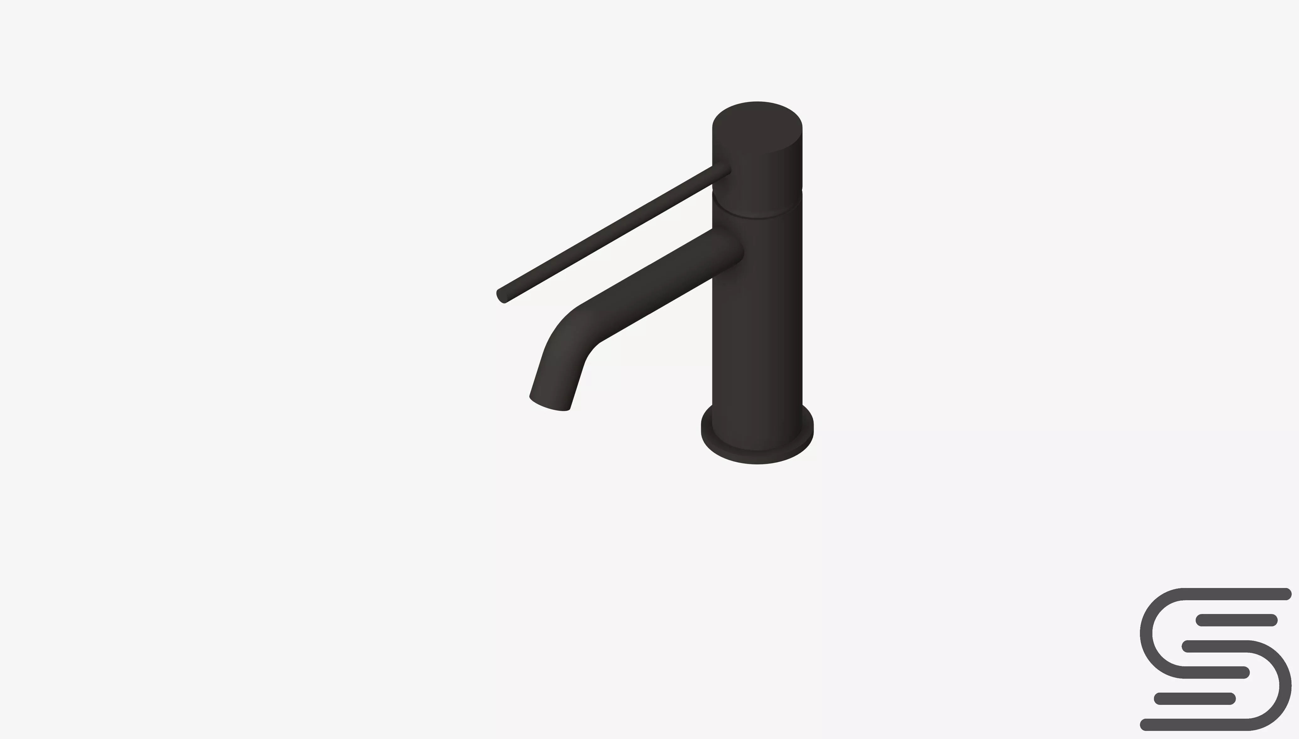 Basin Mixer - Luxury - Sleek - Curved - Extended Lever Low-poly 3D model