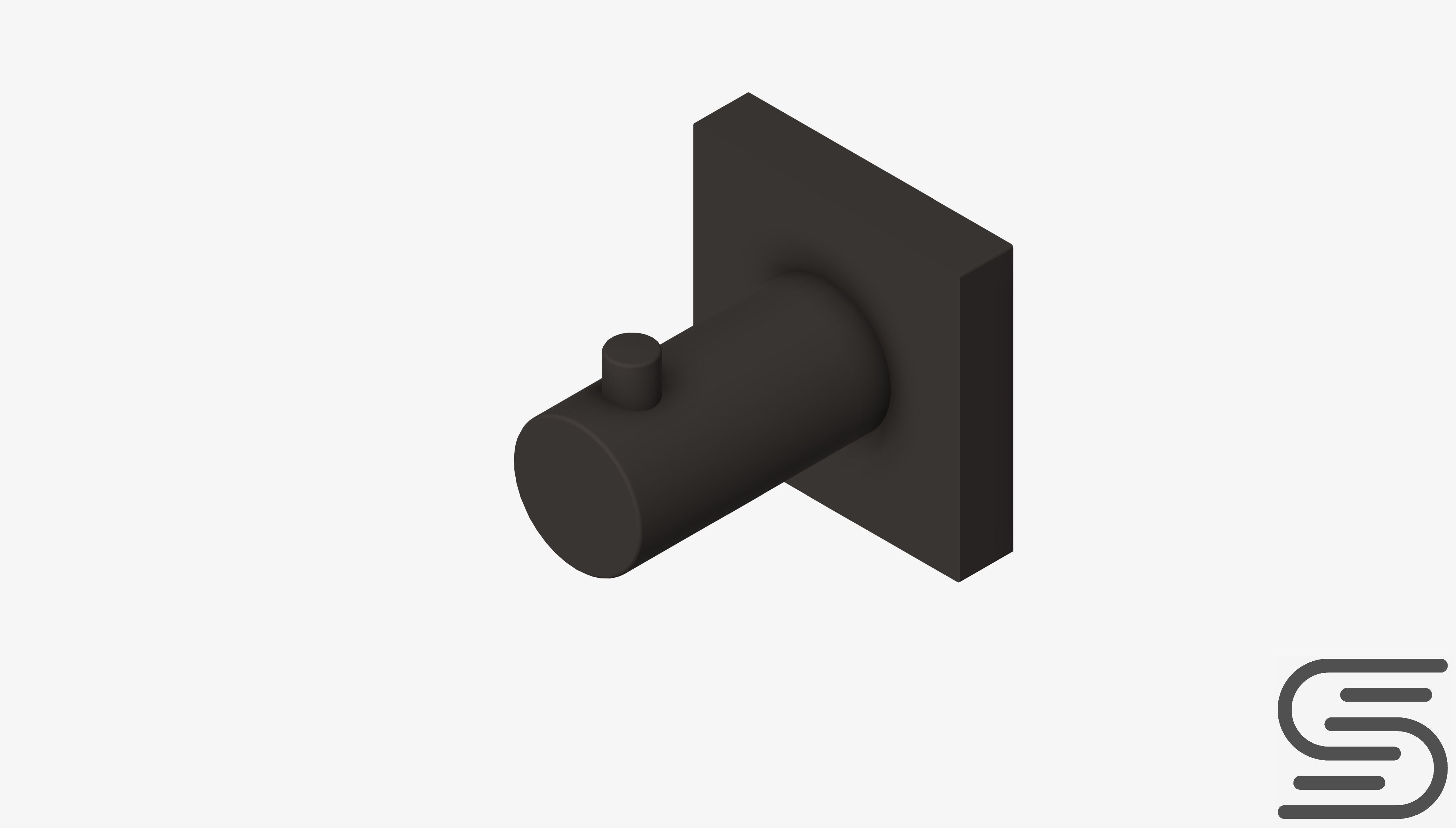 3D model Robe Hook Luxury Round Square Plate VR / AR / lowpoly CGTrader